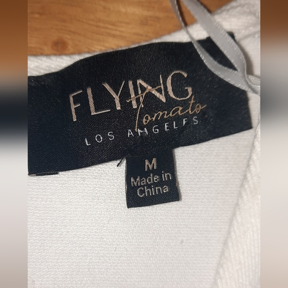 Ruffled V-Neck White Denim Romper - Picture 4 of 14